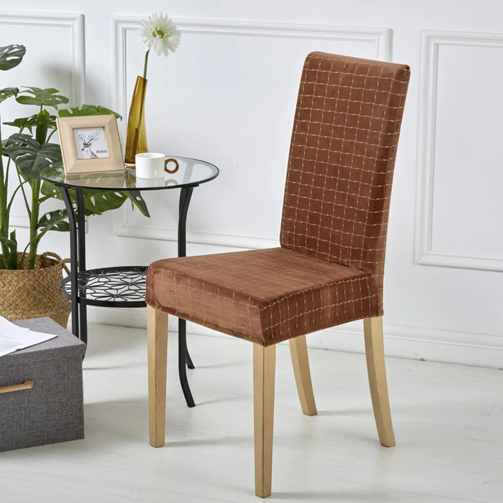B7 Concise Stretch Jacquard Removable Washable Short Dining Chair Covers Seat Slipcover for Hotel Ceremony Banquet Wedding Party - Цвет: B7
