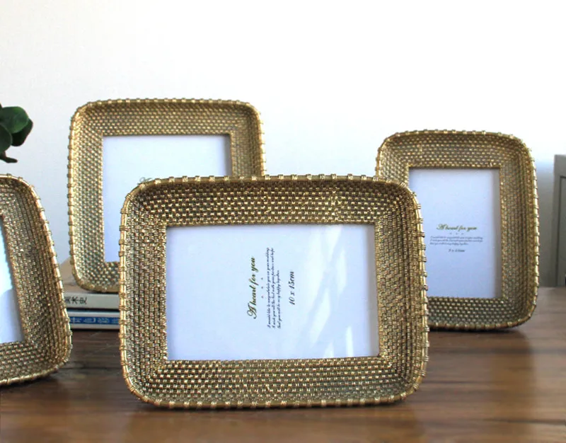 Креативная Серебряная фоторамка из смолы в стиле ретро, круглая Прямоугольная форма, Золотая фоторамка, свадебные украшения для спальни