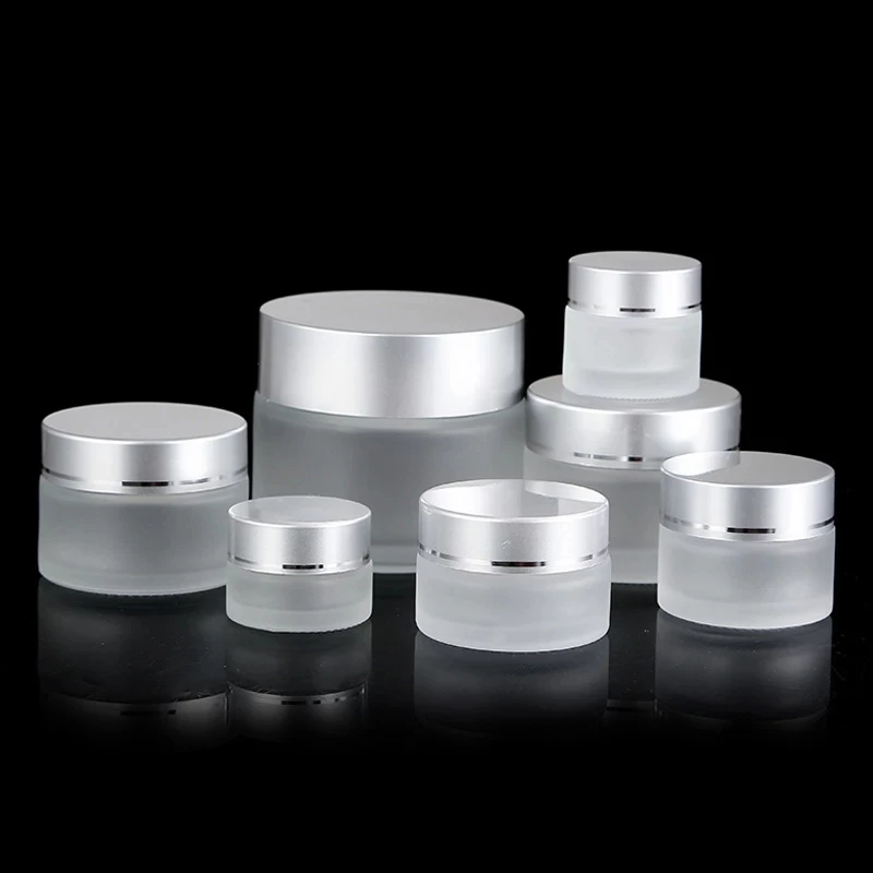 5/10/15/20/30/50/100g Frosted Glass Refillable Ointment Bottle Empty Cosmetics Jar Pot Eye Shadow Face Cream Container