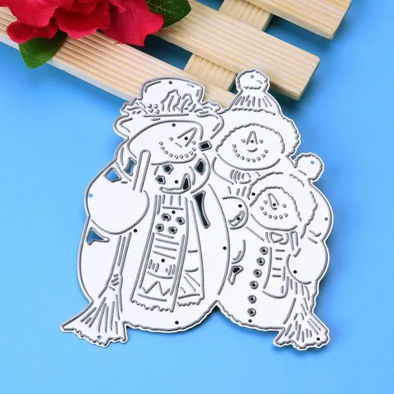Подметания Snowmen металлические режущие штампы набор трафареты с тиснением для