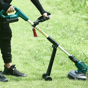 

20V Electric Lawn Mower Cordless Grass Trimmer String Cutter Garden Pruning Tool 26cm Cutting Diameter with Li-ion Battery