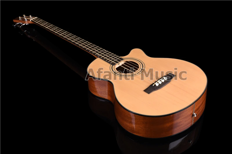 Afanti Music 4 strings Bass wood guitar Spruce top / Sapele Back & Sides Bass Acoustic guitar (WY-058X)