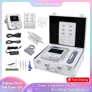 

DHL Biomaser Permanent Makeup Machine Eyebrow Tattoo Machine Digital Device Eyeliner Lip Pen MTS Micro Needle Machine Set CTD003