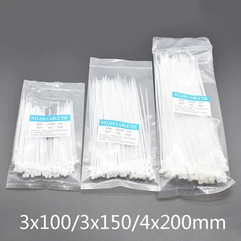 

100Pcs Nylon Cable 3*100/3*150/4*200mm Self-locking Plastic Wire Zip Ties Set MRO & Industrial Supply Fasteners Hardware Cable