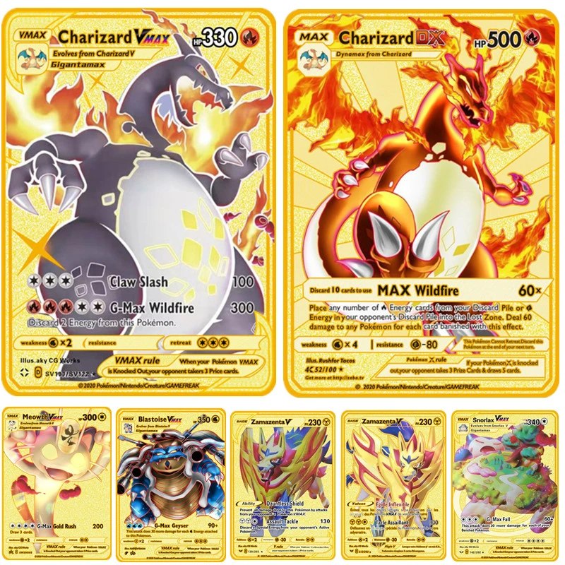 Pokemon Karten Charizard Dx Metall Karte Morpeko Blastoise Pikachu Zamazenta Vmax V Karte Sammlung Geschenk Kinder Spiel Karten Spielzeug Game Collection Cards Aliexpress