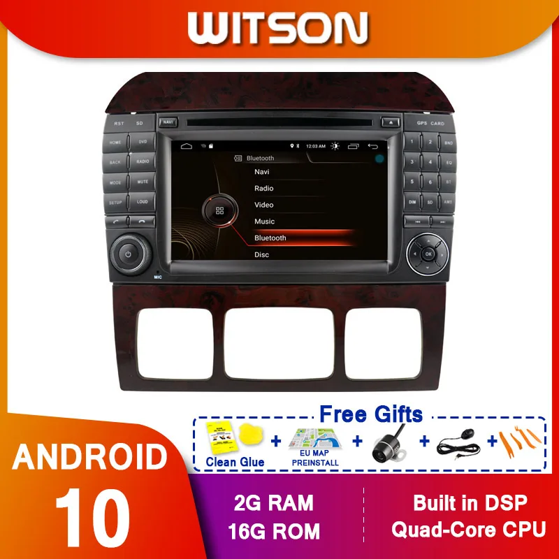 WITSON Android10 радио GPS DVD для MERCEDES BENZ S класс W220 автомобильное мультимедийный монитор