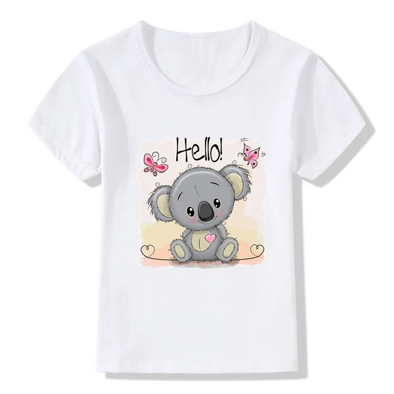 roblox t shirt Summer Kids T Shirt Koala On The Tree Cartoon Print Funny Animal Boys T shirt Casual Baby Girls Clothes Children Tops,HKP5445 christmas shirts T-Shirts