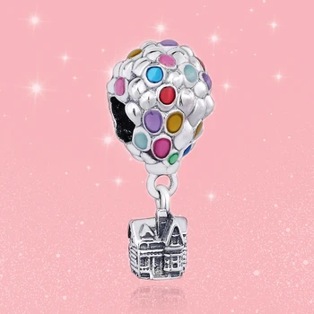 

2Pcs/Lot 2Pcs/Lot Silver Plated Up House & Balloons Charm Beads Fit Original Brand Bracelets Bangles DIY Jewelry Accessories