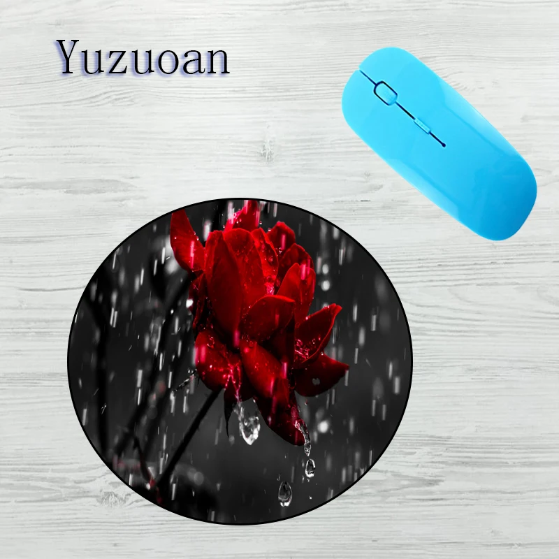 Yuzuoan дождевые капли листок розы кленовый лист графика коврик для мыши маленький средний/игра/блокнот