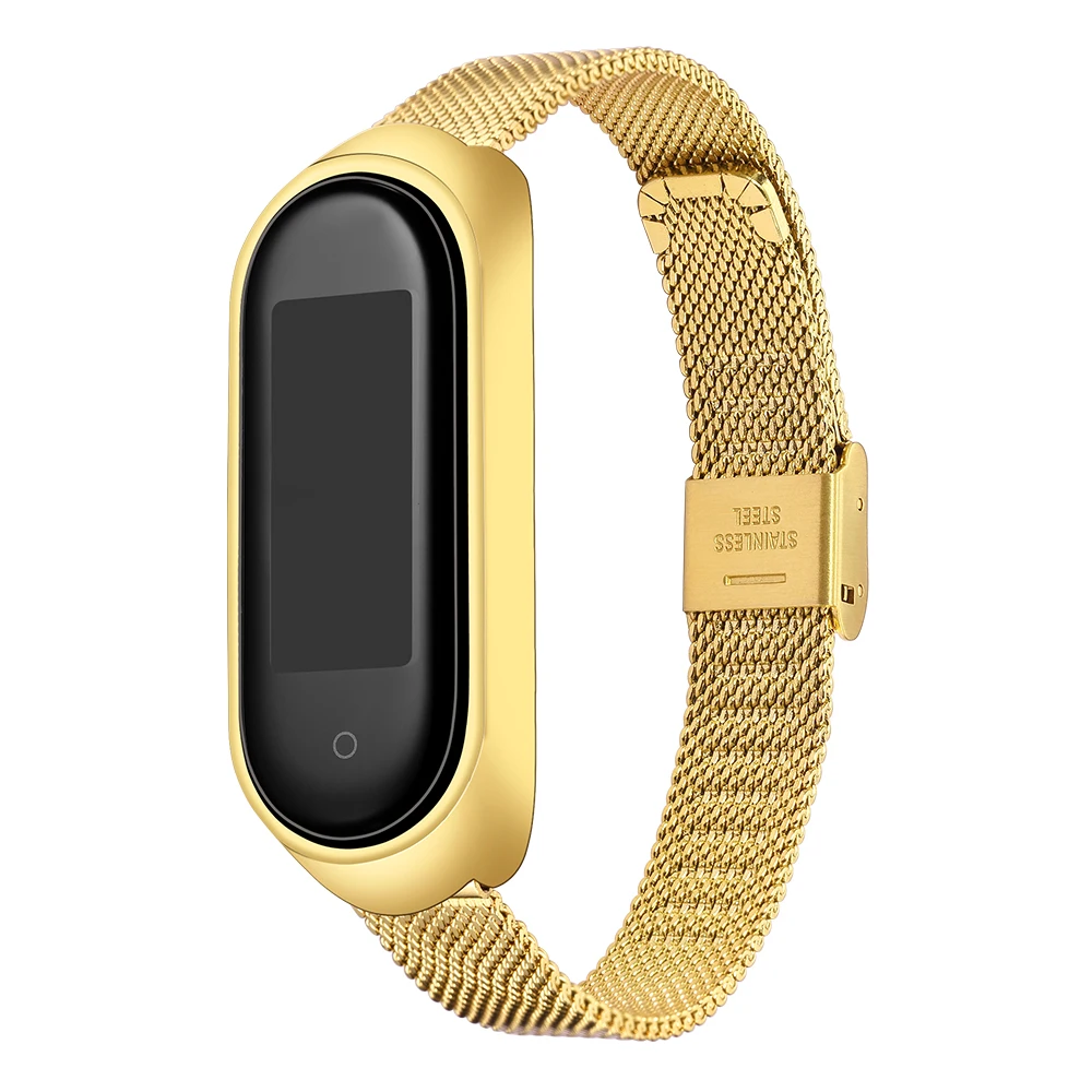 Сменный ремешок для браслета Mi band 3 4 5 аксессуары смарт-часов Xiaomi металлический
