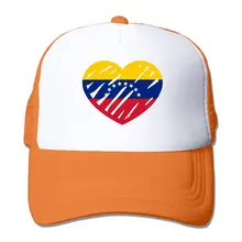 Унисекс сетчатые шляпы Love Flag of Venezuela Регулируемый Snapback Topee