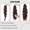 Coleta ondulada de cuerpo largo vigoroso para mujer, extensión de cabello sintético, Clip en peluca, cabello falso negro ► Foto 3/6
