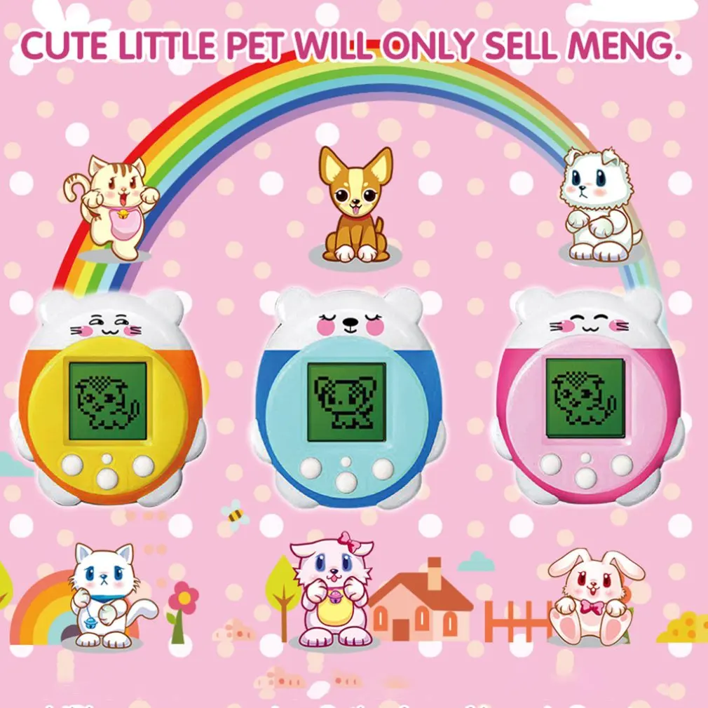 Cute Video Game E-pet Toy Game machine Sounding Color Screen Display Portable Virtual Cyber Pet Game Console for kids
