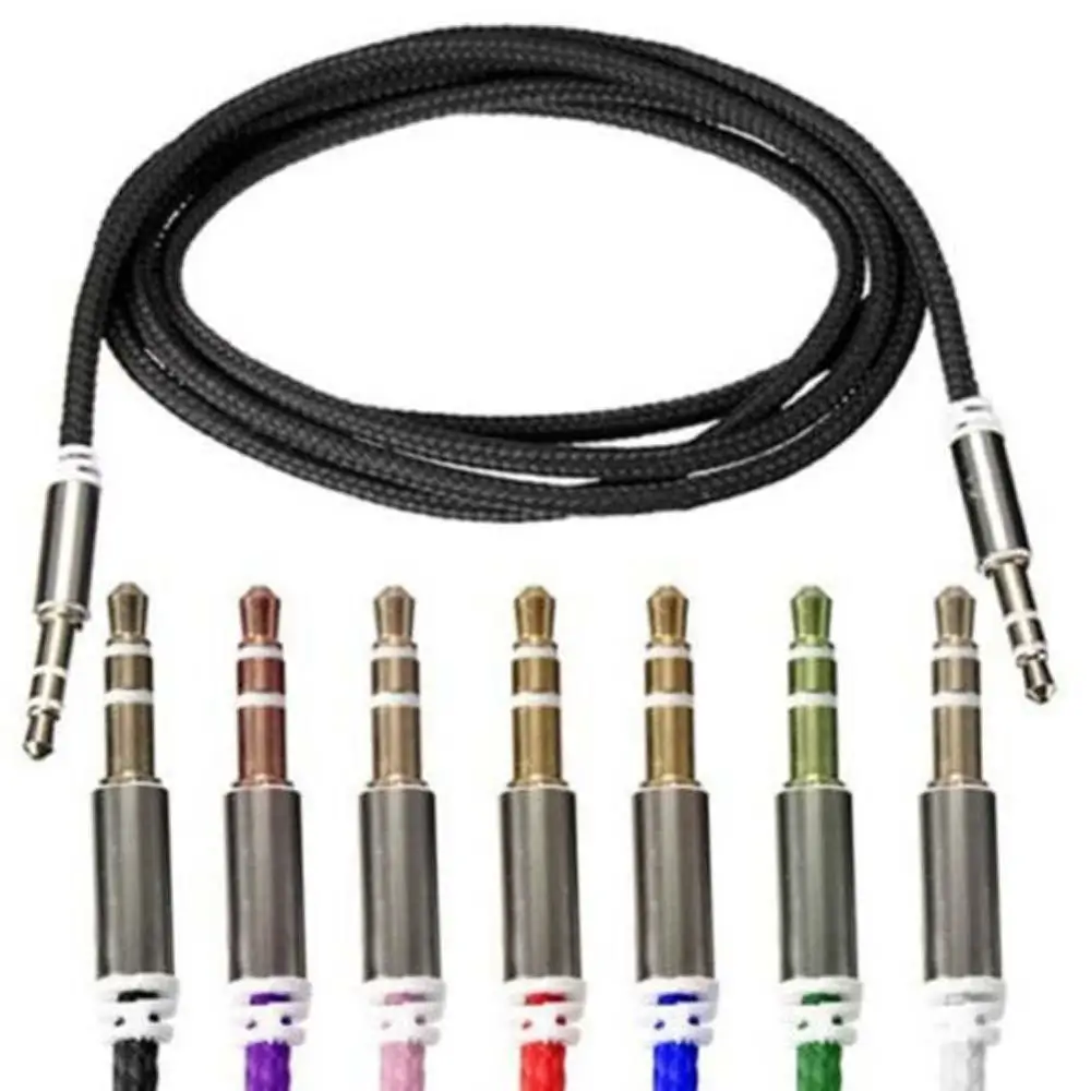 1 м мощный плетеный стерео аудио вспомогательный свинцовый разъем 3 5 мм Мужской Aux