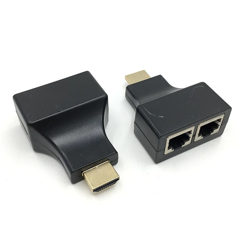 For HDMI Extender To RJ45 CAT5e CAT6 Converter LAN Ethernet Network Adapter  Repeater 1080P HDMI Cable 