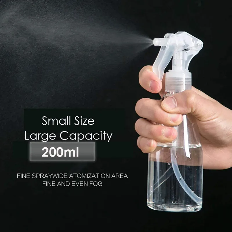 

200ml empty Plastic Spray Bottle water Makeup Moisture Atomizer Pot Fine Mist Sprayer Clear Refillable Bottles 1Pcs