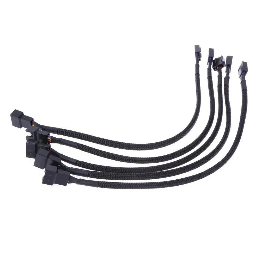 5-Pack Braided Sleeving 25CM CPU PWM Fan Power Extension Cable with TX4 4pin Connectors and 4 Pin Molex Plug Description Image.This Product Can Be Found With The Tag Names Case fan, Computer Cables Connecting, Computer Peripherals, PC Hardware Cables Adapters
