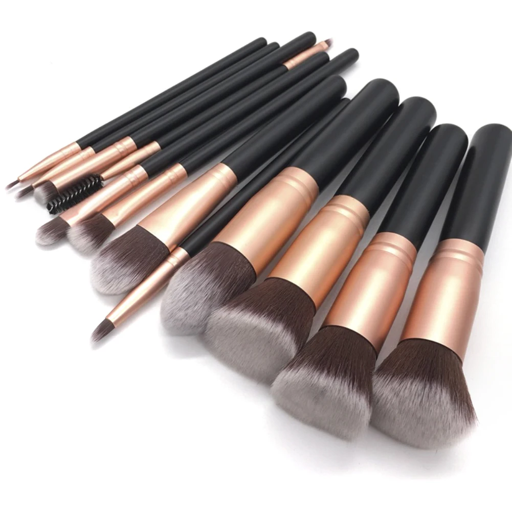 Professional Rose Gold Wood 12Pcs Makeup brushes set Foundation Powder Eyeshadow Blending Kabuki Cosmetic Brush Make up Brushes | Красота и