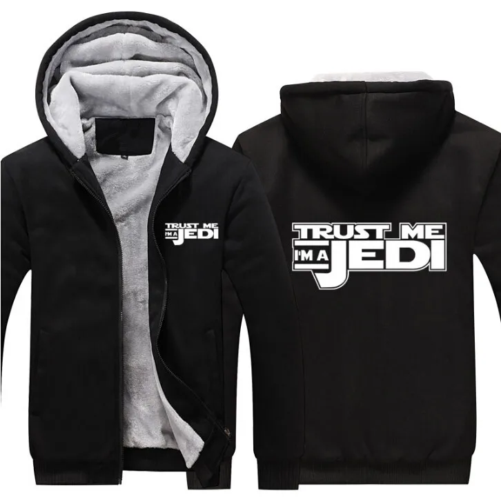 Мужская и женская куртка на молнии Trust Me I'm A Jedi, утепленная толстовка с капюшоном, Повседневная зимняя одежда SUA, толстовки