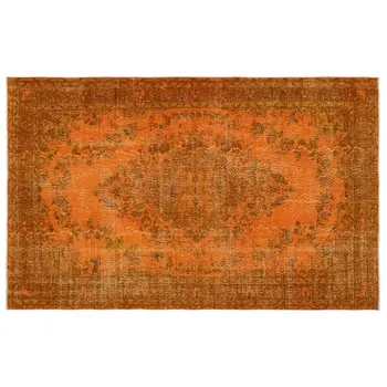 

Handmade Orange Vintage Overdyed Turkish Area Rug 178x290 Cm-5'10''X9'6''