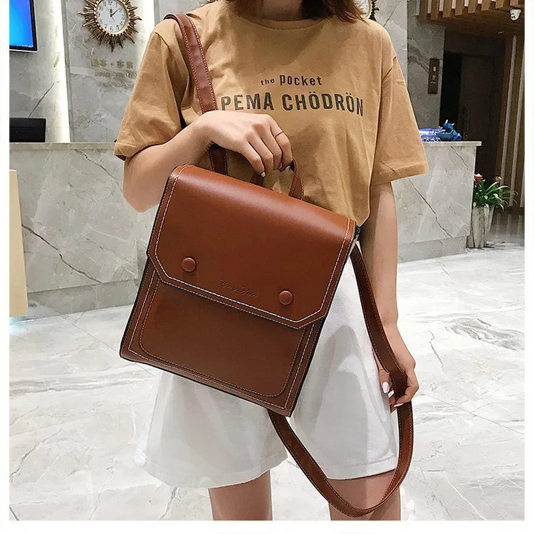 Vintage Female Backpack Pu Leather Women's Backpack large capacity School Bag for Girls High Quality Leisure Shoulder Bag Sac A