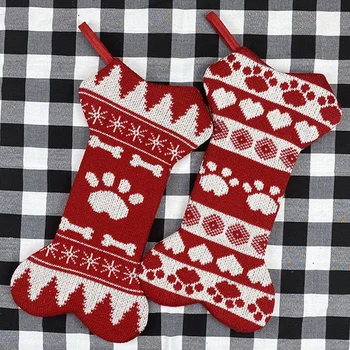 

2PCS Durable Funny Practical Simple Lovely Creative Gift Sock Stocking Candy Bag for Decor Hanging Christmas House
