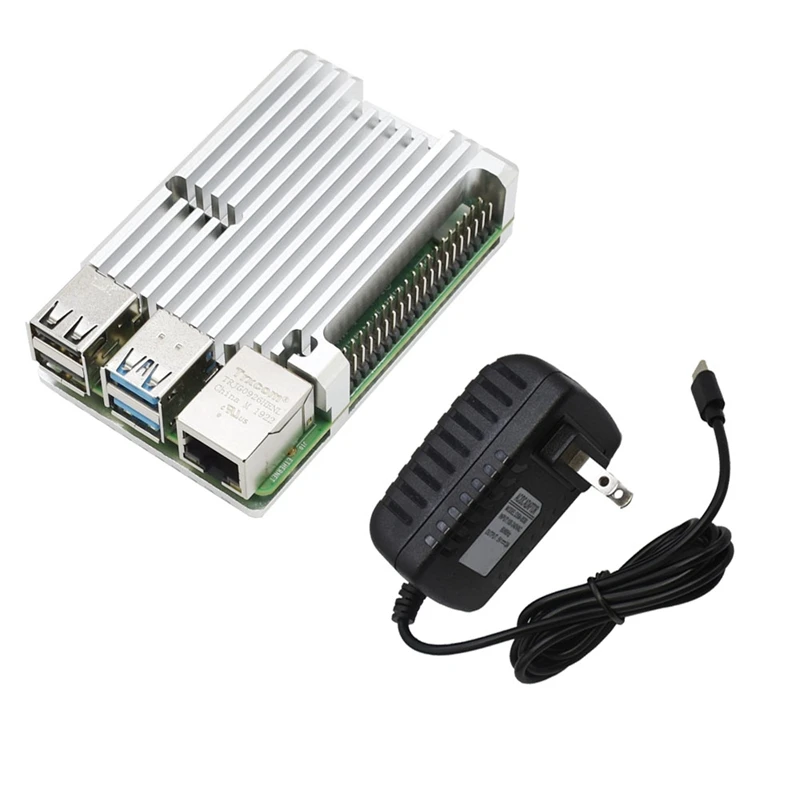 Для Raspberry Pi 4B 2G Оперативная память DIY Kit Поддержка 2,4/5,0 ГГц WI-FI Bluetooth 5,0 с Алюминий CNC сплав защитные Серебряный чехол 5V 3A