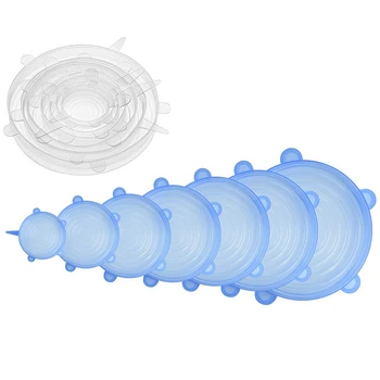 

14 Pack Silicone Stretch Lids 7 Different Sizes Flexible,Durable Reusable Stretch Food Saving Silicone Food Covers for Cups Bowl