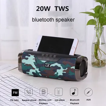 

Really 20W Bluetooth Speaker Portable Column Big Speakers for Computer Subwoofer music center With Phone Holder column boom box