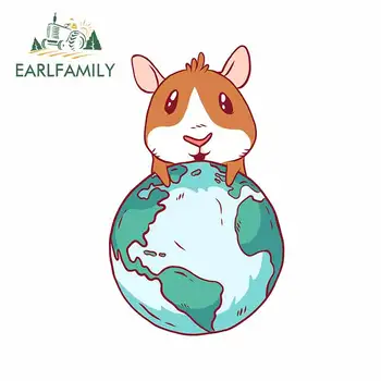 

EARLFAMILY 13cm x 8.1cm for Earth Day Hamster Personality Car Stickers Motorcycle Windshield Decal Trunk Laptop Vinyl Car Wrap