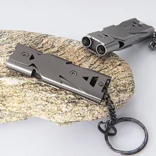 Свисток из нержавеющей стали для отдыха на природе, спасательный свисток, высокочастотный свисток, оборудование для выживания, свисток для выживания