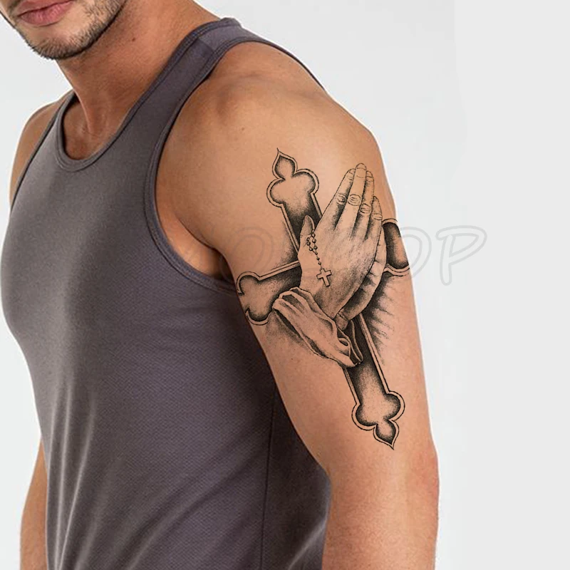 Temporary Tattoo Stickers Peace-Cross Waterproof Belly Women for Girl Back-Leg-Arm Hands
