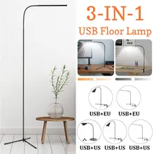 Крытый Регулируемый Высота светодиодный Напольная Лампа для чтения ЕС/США штекер для светодиодный световой зажим затемнения настольная лампа Штатив для Кабинета