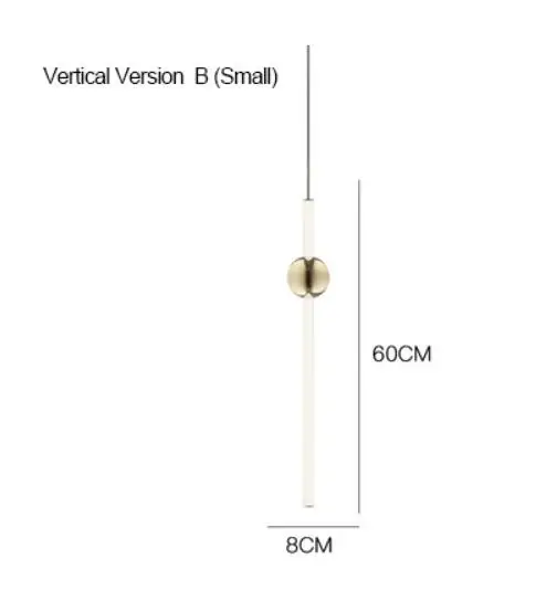 Vertical B-Small Минималистский gorizontal-версия, вертикальный светодиодный светильник, металлическая стеклянная трубка для столовой, бара, кафе, чайного магазина - Цвет абажура: Vertical B-Small