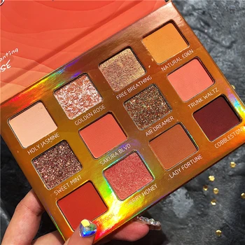 

Professional 12 Color Rose Eyeshadow Pallete Glitter Shimmer Matte Eye Shadow Palette Pigment Cosmetics Makeup Beauty Palette