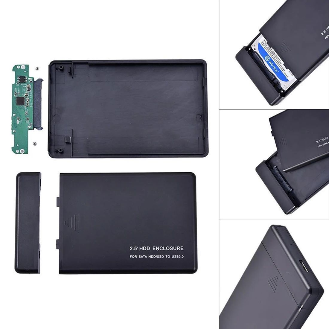 2," HDD чехол USB3.0 для SATA3.0 жесткий диск Корпус для внешнего жесткого диска 6 Гбит/с поддержка 3 ТБ SSD UASP протокол