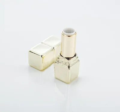 Golden three-square 12,1 мм 10/30/50 шт. Diy пустой тюбик губной помады, круглая, квадратная, бальзам для губ контейнер для косметики многоразовый контейнер губная помада оболочки - Цвет: Golden three-square
