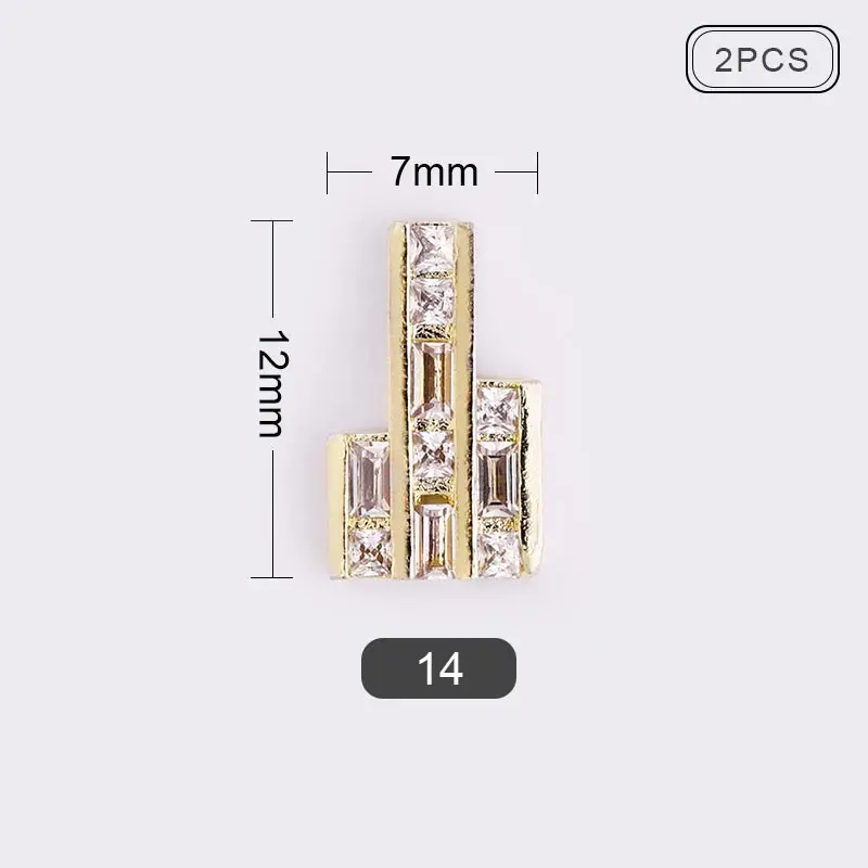 10 шт. 2 шт. 9 шт. 3D металлическая пилочка для ногтей, наклепки разные формы ногтей Стразы ручек на выбор, хрустальные стразы для дизайна ногтей для ногтей дизайнерские украшения - Цвет: 14