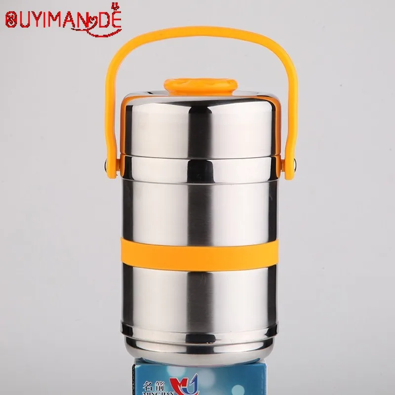 

Stylish Stainless Steel Vacuum Pot Lunch Box Insulation Barrel Non-magnetic Insulation Lunch Box Three-layer Large Capacity Pot