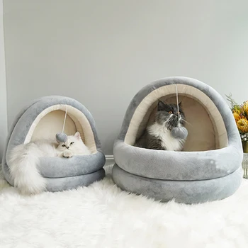 

Warm Soft Bed Cushion Kennel Household Animal Dogs House Collapsible Fleece Pet Nest Decoration for Small Dog Cat