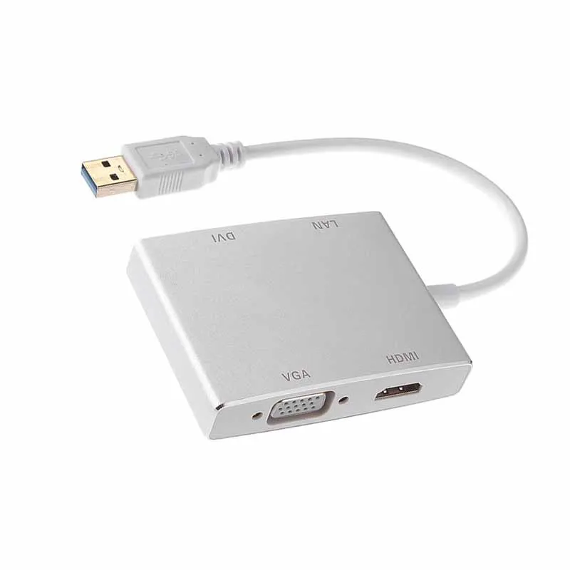 USB 3,0 об/мин vgahdnidvi проводной ЛВС USB Поворот высокой четкости проектор адаптер для компьютера кабель