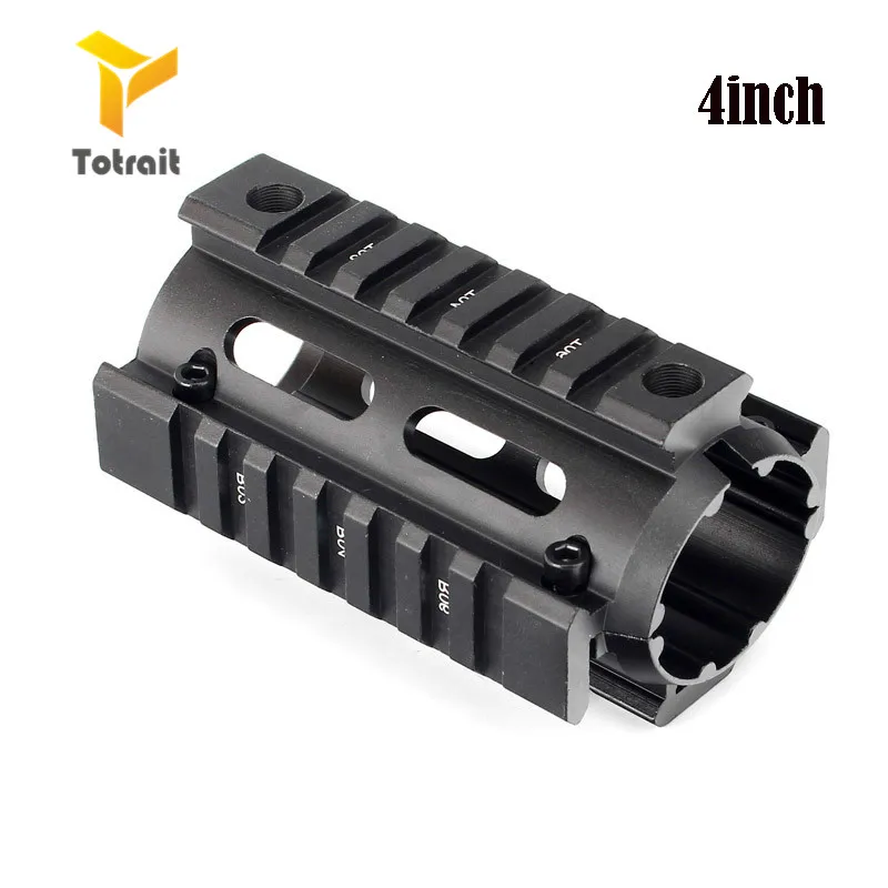 TOtrait тактический охотничий 4 дюймов Drop In Free Float Quad Rail Scope Mount из двух частей Handguard для страйкбола M16 AR15 черный/красный/коричневый - Цвет: black