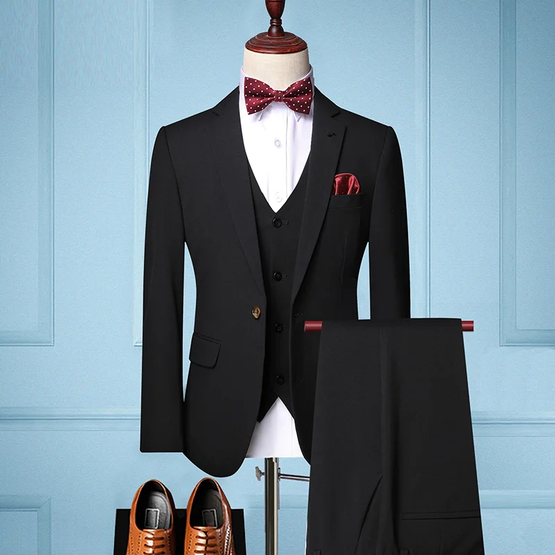 Wedding dress men's suit men's suit 3 piece set men coat pant vest official business blazer 2019 wedding suits for men Wedding dress men's suit men's suit 3 piece set men coat pant vest official business blazer 2019 wedding suits for men
