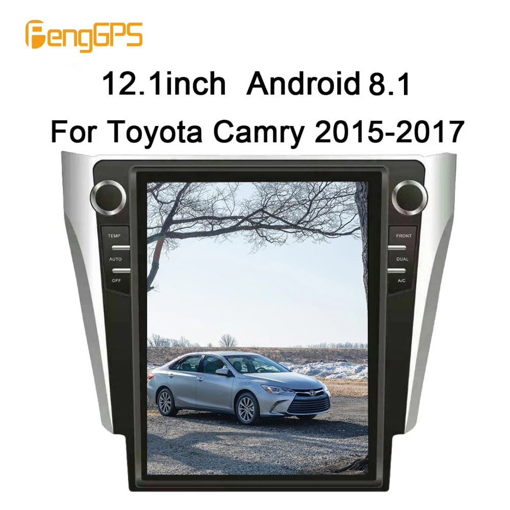 Excellent Tesla style 12.1inch Android Car Radio GPS Navigation Stereo for Toyota Camry Aurion 2015 2016 2017 no Car DVD Player Multimedia 0