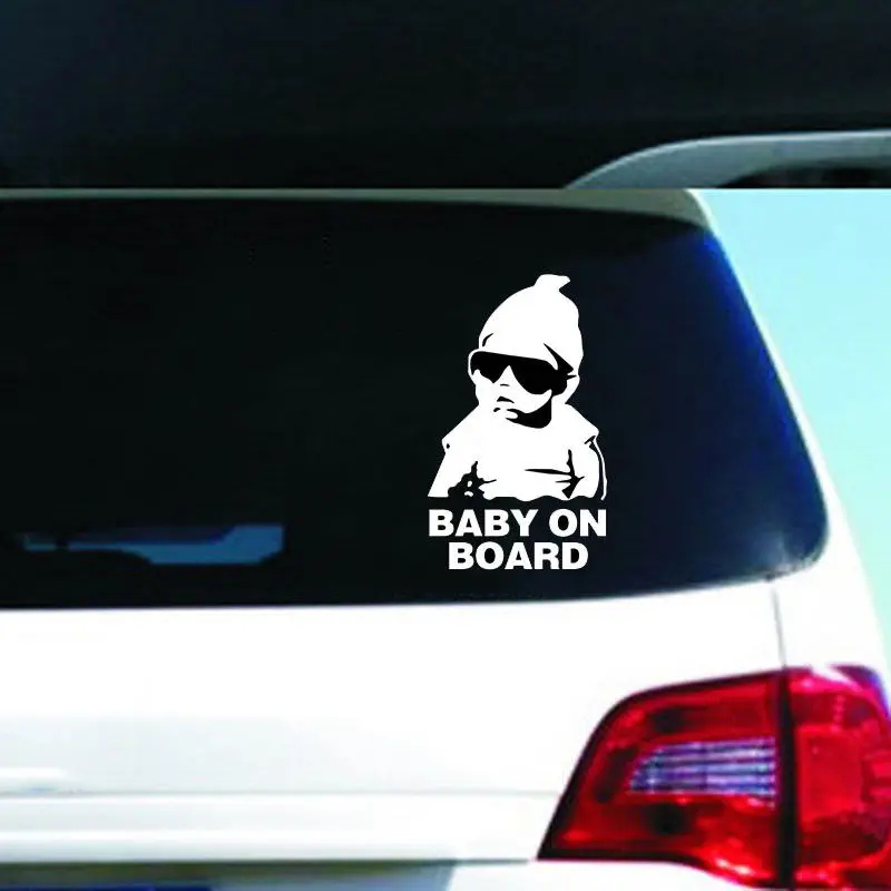Черный/белый предупреждающий знак Baby on Board автомобильные наклейки