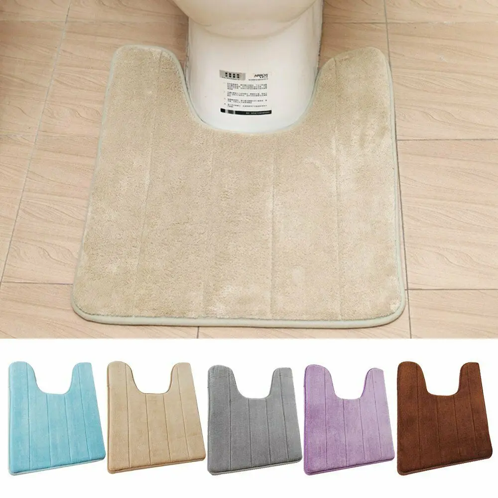 

Mat U Shape Toilet Seat Pad Non-Slip Bathroom Carpet Bath Mat Flannel Rugs WC mat Door Rug 40*60 Carpet For Bathroom Toilet