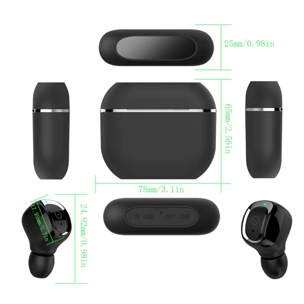 Kinganda Bluetooth 5.0TWS Спорт IPX67 гарнитура беспроводные наушники 2200 мАч зарядная коробка 8,19