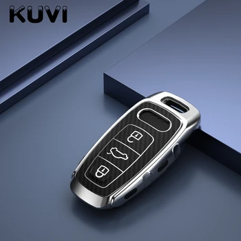 

TPU+Carbon fiber grain Key Cover Key Case For Audi A6 C8 A7 A8 Q8 2018 2019 Car Styling Car Accessories
