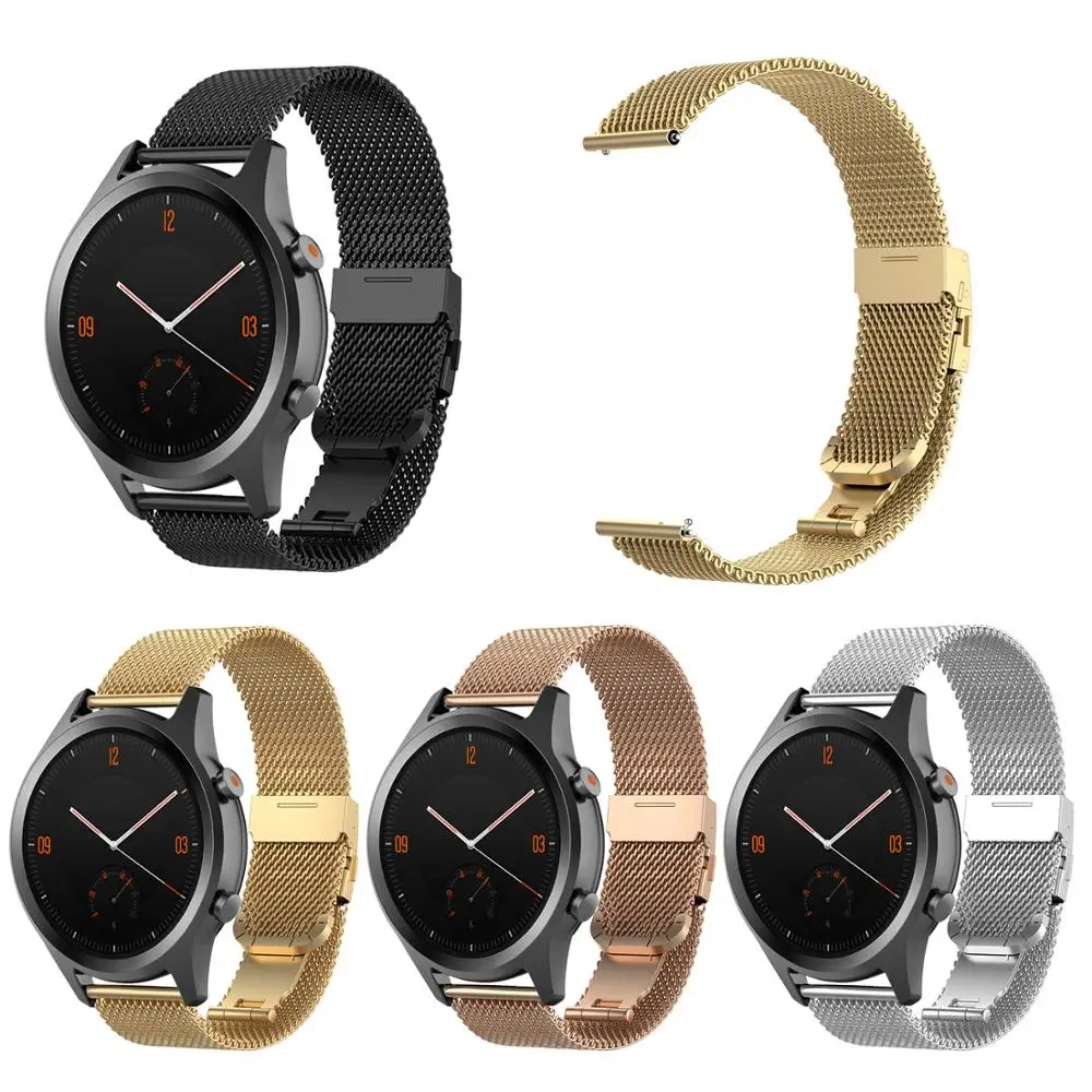 

20MM 22MM Butterfly Buckle Strap for Samsung Galaxy Watch Active 42/46mm Gear Sport S2S3 Milanese Loop for Amazfit Bip18mm watch
