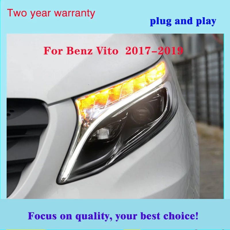 Автомобильный Стайлинг для Benz vito фары- для vito V250 V260 Головной фонарь светодиодный DRL Bi-светодиодный объектив двойной луч дальнего ближнего света светодиодный